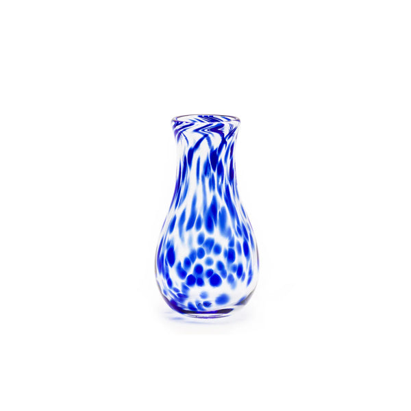 royal-blue-transparent-and-white-spotted-yellow-vase-tiny-gods-paul-arnhold