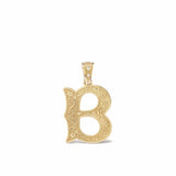 14k yellow gold small southwester letter charm B by Marlo Laz Tiny Gods
