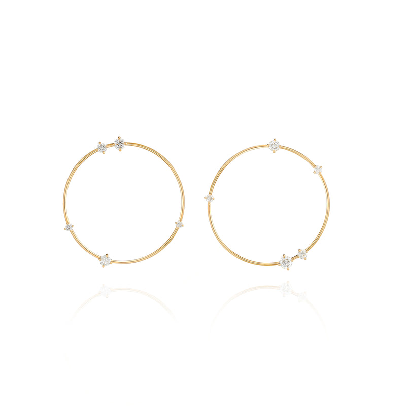 18k yellow gold diamond color earrings by Fernando Jorge Tiny Gods