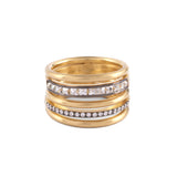 French cut & round diamond 18kt yellow gold spiral ring by Slyva & Cie Tiny Gods