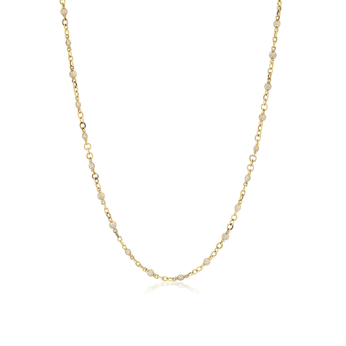 18k yellow gold diamond confetti chain necklace by Sylva & Cie Tiny Gods