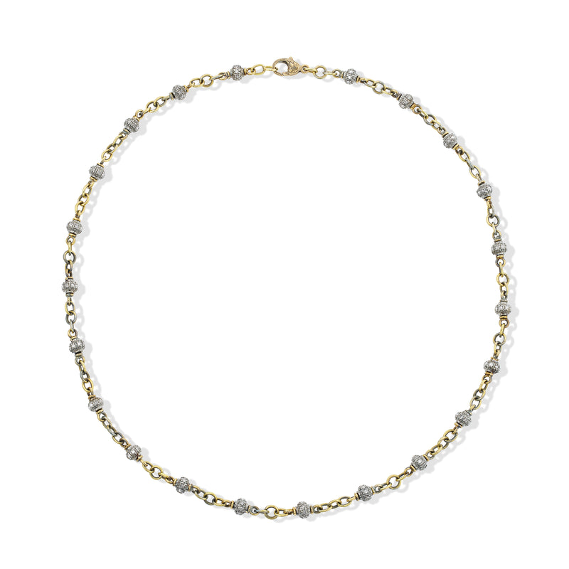 18KY Gold, Silver & Diamond Confetti Chain by Sylva & Cie Tiny Gods