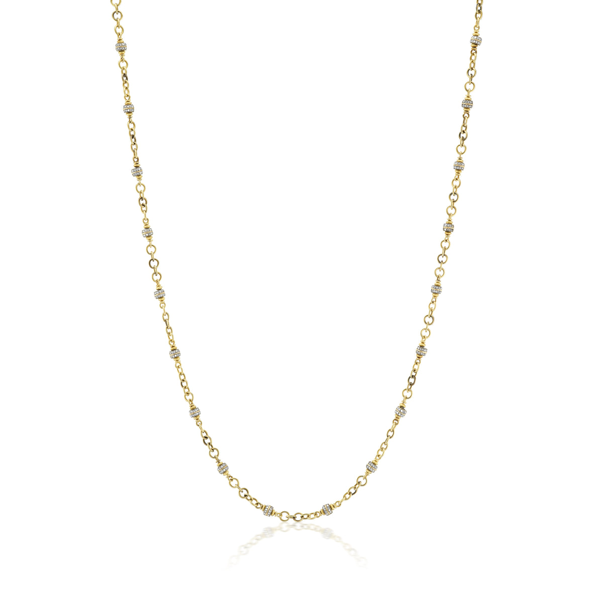 18k yellow gold diamond confetti chain necklace by Sylva Cie Tiny Gods