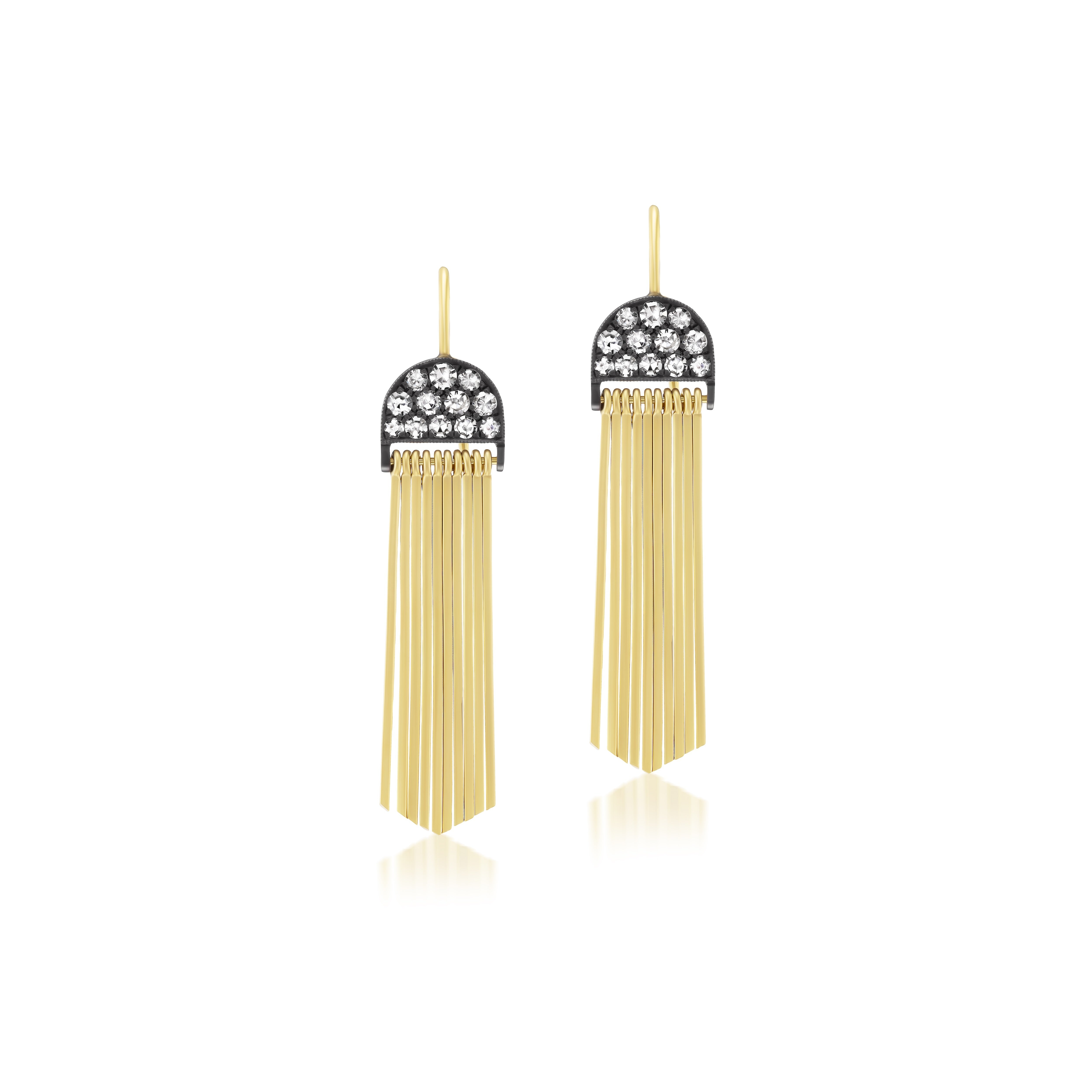 sylva cie gold diamond fringe earrings sima tiny gods 