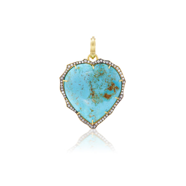 Sylva cie turquoise heart charm pendant tiny gods diamonds 