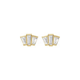 14k yellow gold tapered baguette diamond studs Tiny Gods