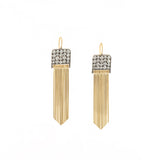 18k yellow gold ten table sima earring with diamonds and gold tassels by Sylva & Cie Tiny Gods