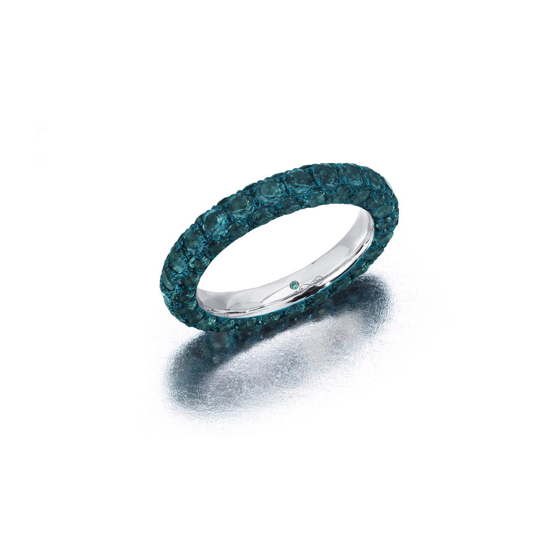 Three Sided London Blue Topaz Ring
