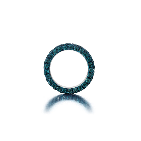 three sided london blue topaz ring with blue rhodium by Graziela Tiny Gods