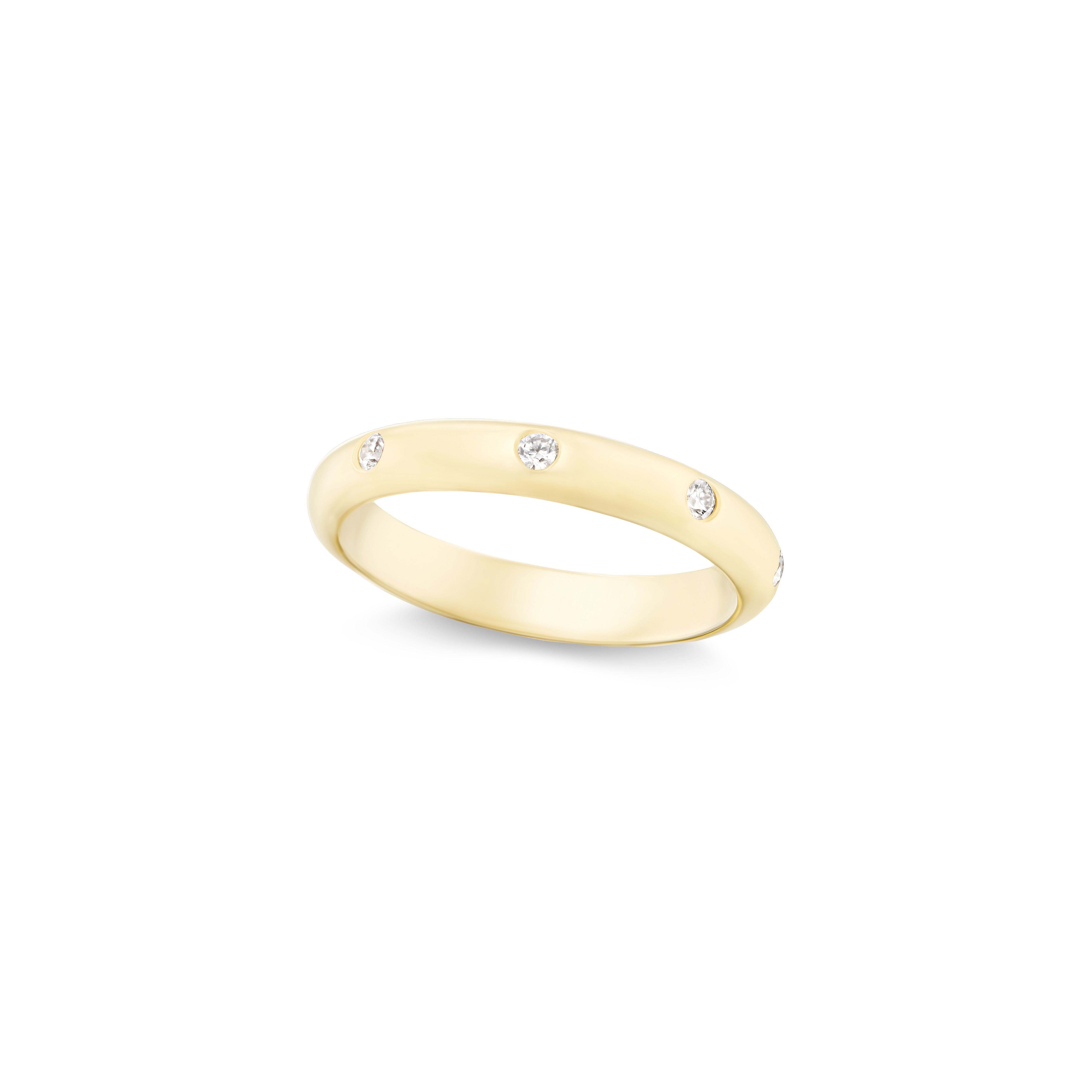 tiny gods 18k yellow gold diamond etoile band 