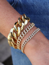 Large Pave Curb Link Bracelet