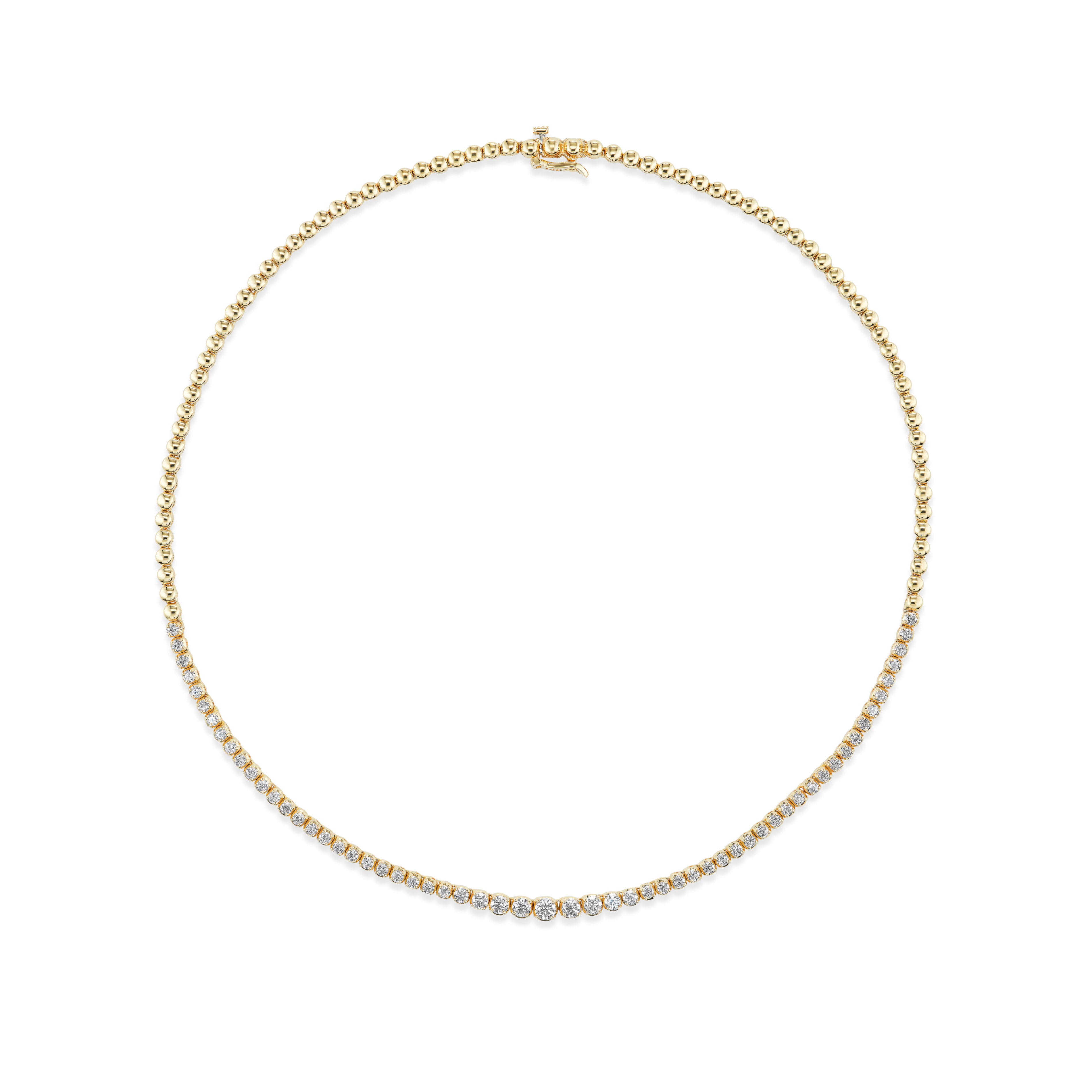 tiny gods necklace diamonds riviera 14k yellow gold