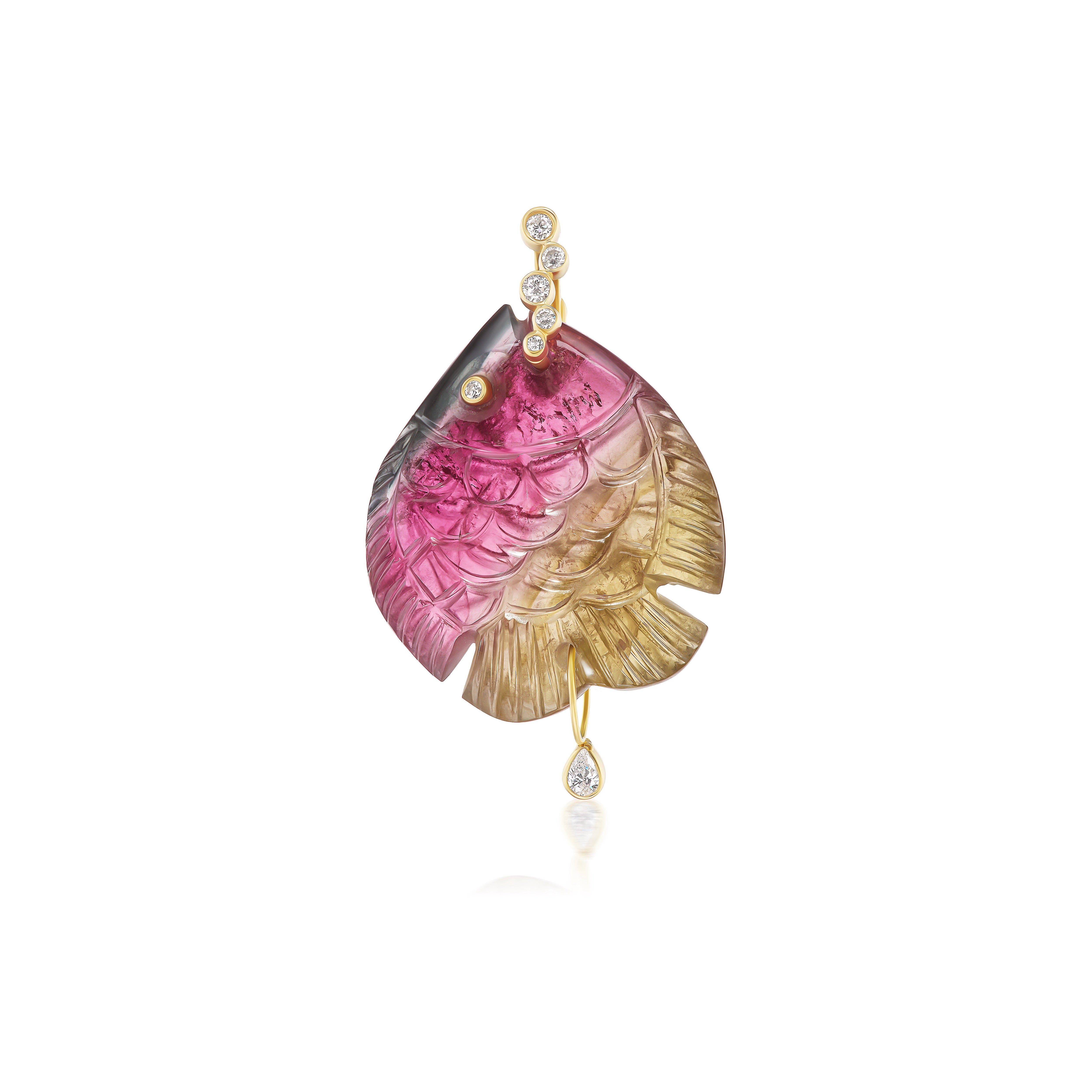 Medium Pink & Green Tourmaline Fish