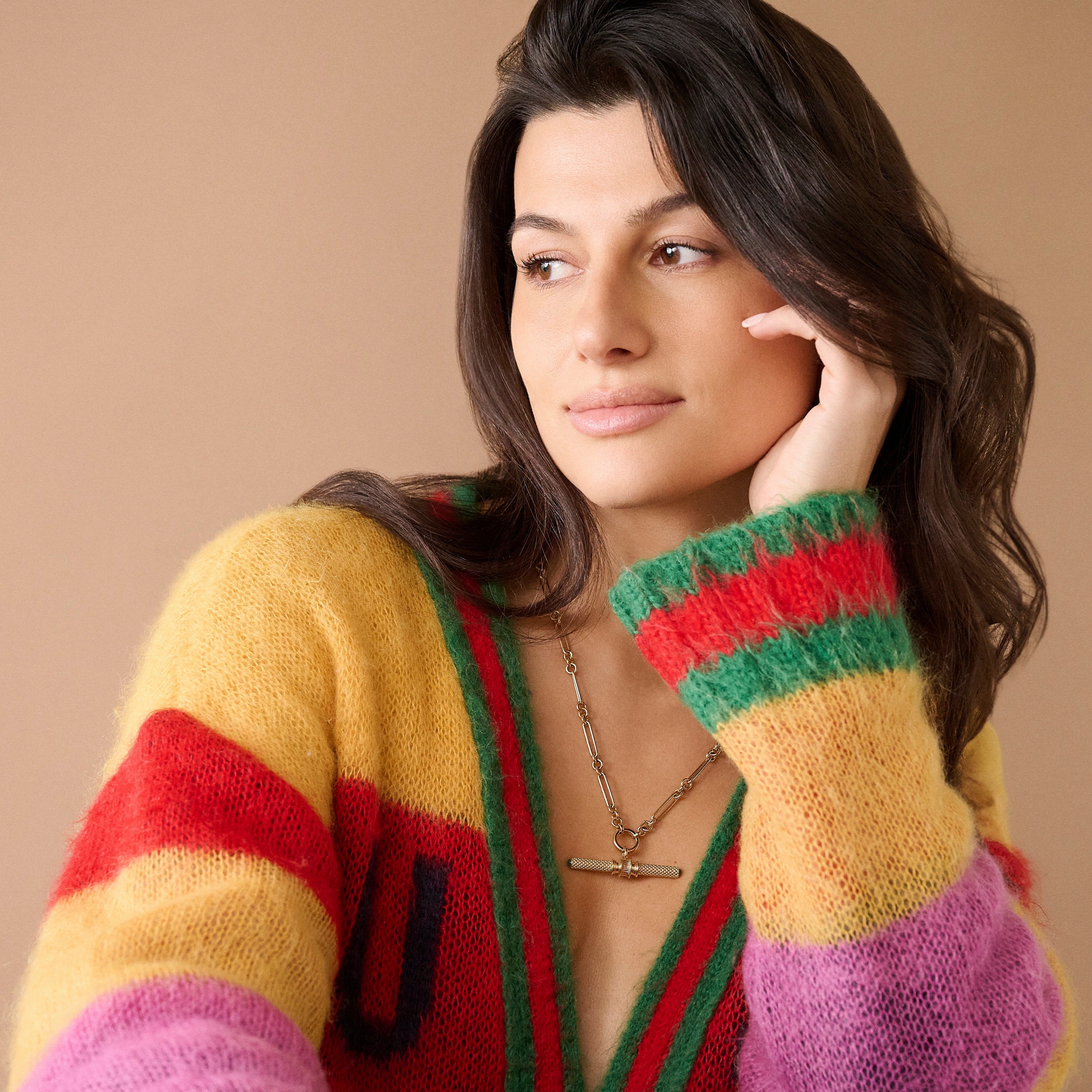 14k yellow gold trombone link necklace Tiny Gods 