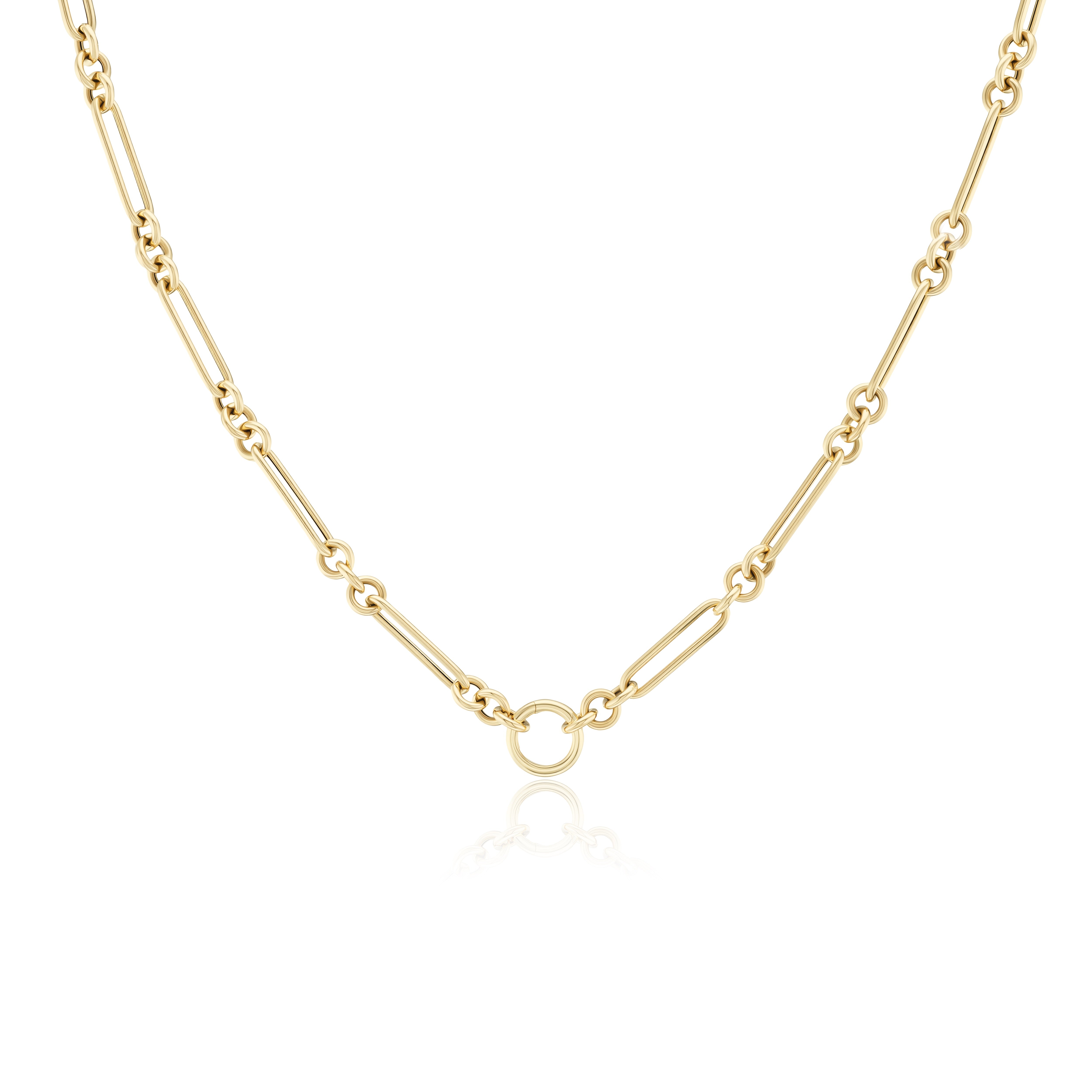 14k yellow gold trombone link necklace Tiny Gods 