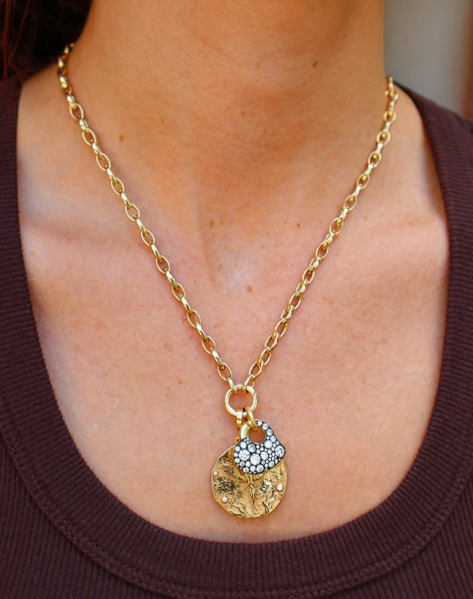 tiny gods marquis link chain necklace  yellow gold tiny gods 
