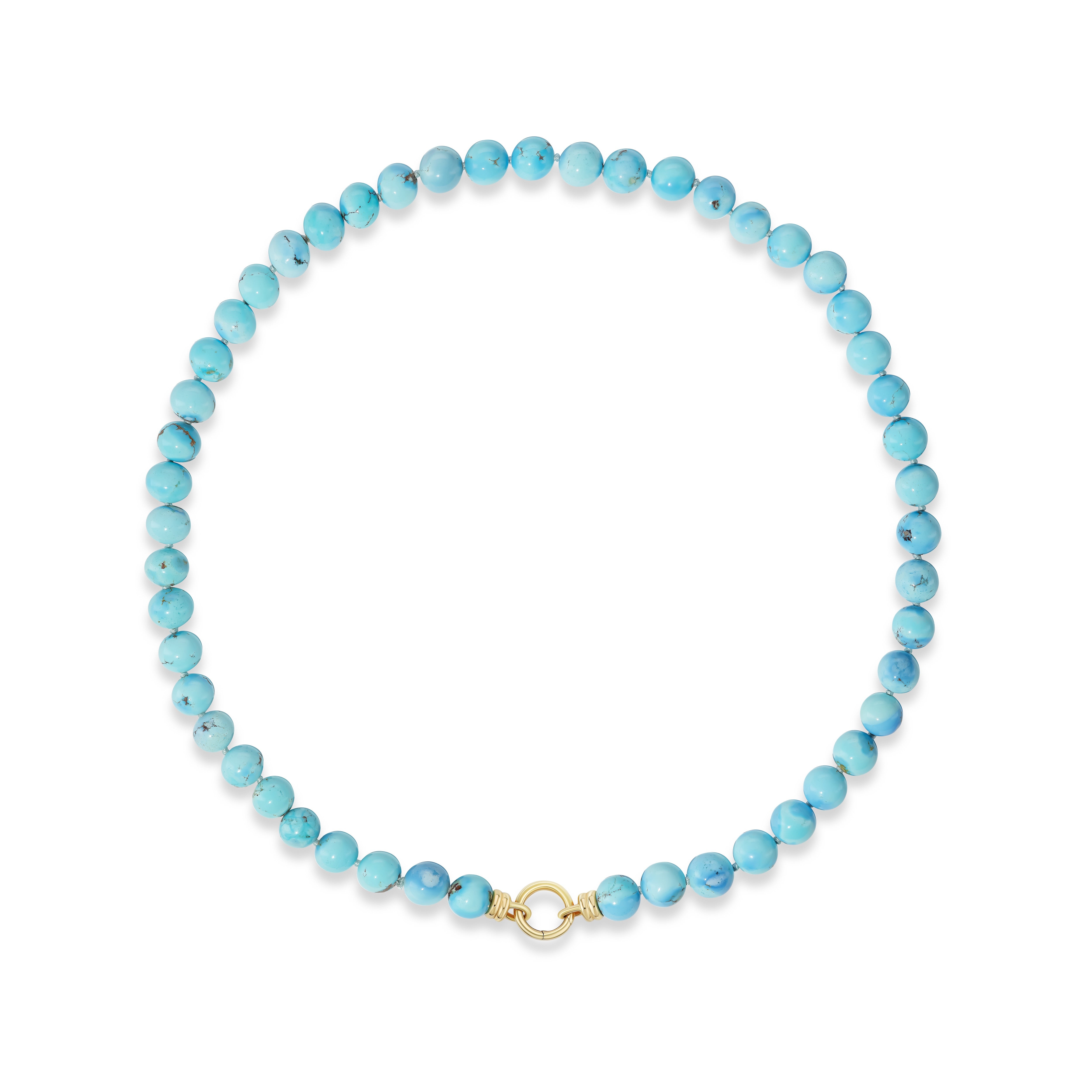 18k yellow gold Kazakhstan golden hills turquoise beaded necklace by Tiny Gods 