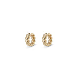 14k yellow gold 3 mm twists rope hoop huggie earrings by Lucy Delius Tiny Gods