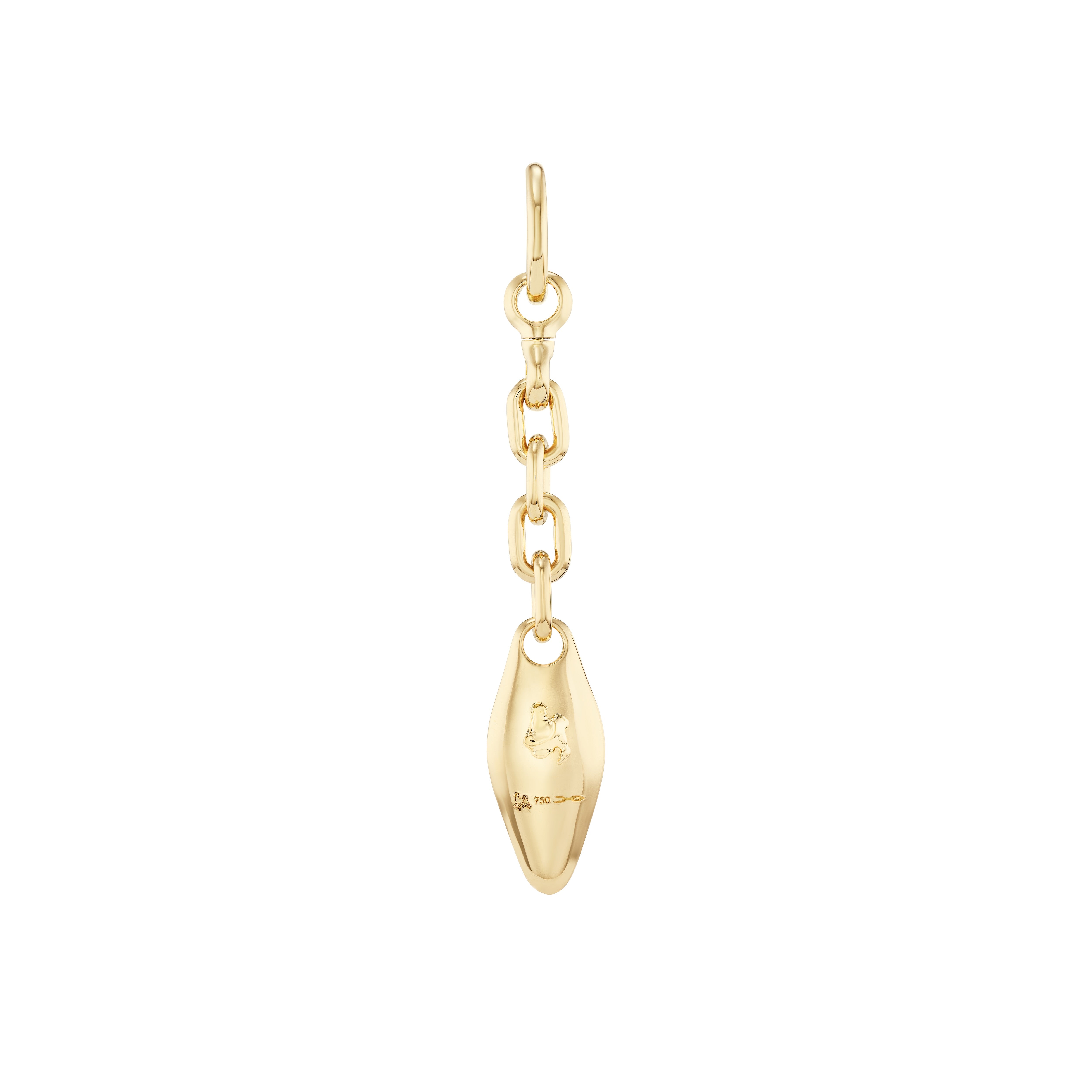 Letter Vessel Charm - M 18k yellow gold pendant by Uniform Object at Tiny Gods
