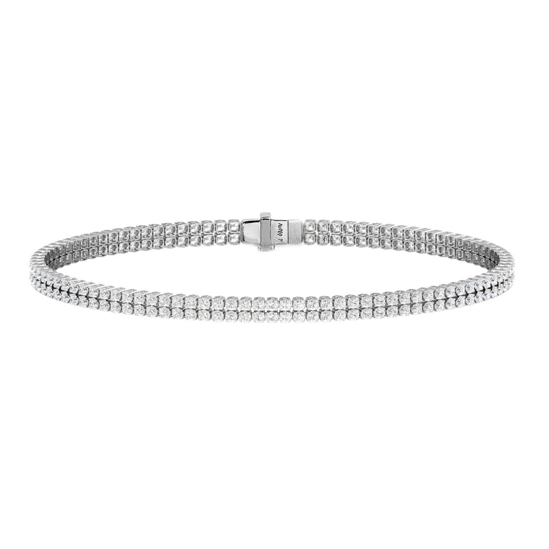 18k white gold double diamond invisible tennis bracelet Tiny Gods