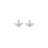 14k white gold diamond marquis cluster stud earrings Tiny Gods