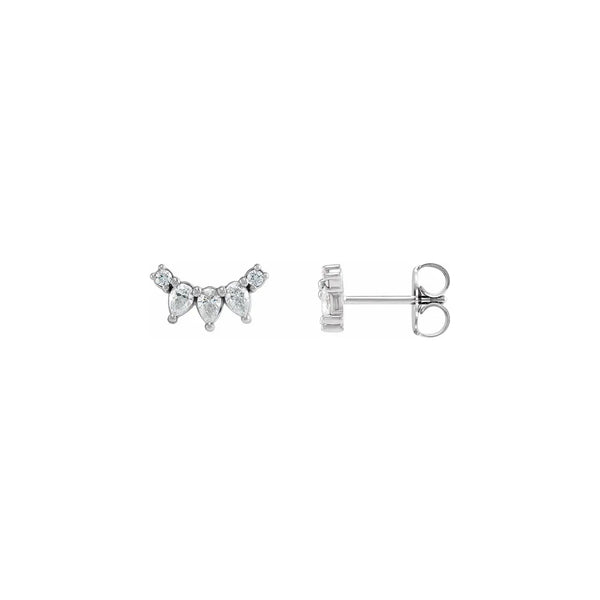 Curved Diamond Bar Earring