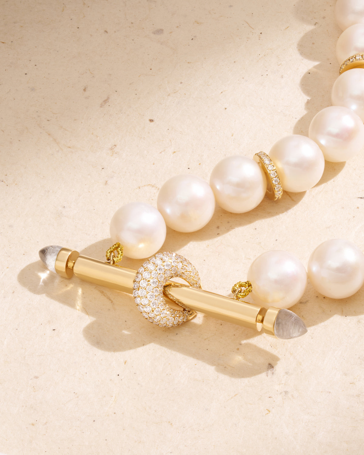 18k yellow gold pearl beaded chakra necklace by Ananya 