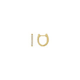 14k yellow gold 13mm diamond huggie hoop earrings Tiny Gods