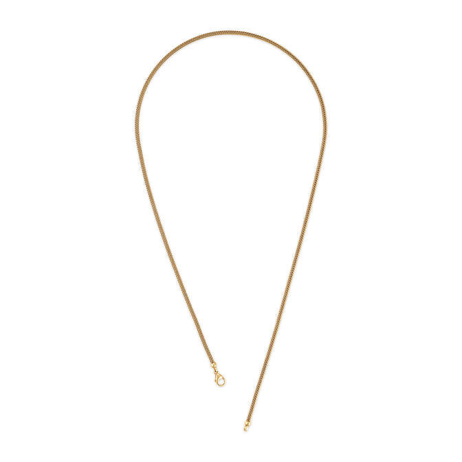 18k yellow gold small 2.4mm wheat Leo chain by Jade Ruzzo Tiny Gods 