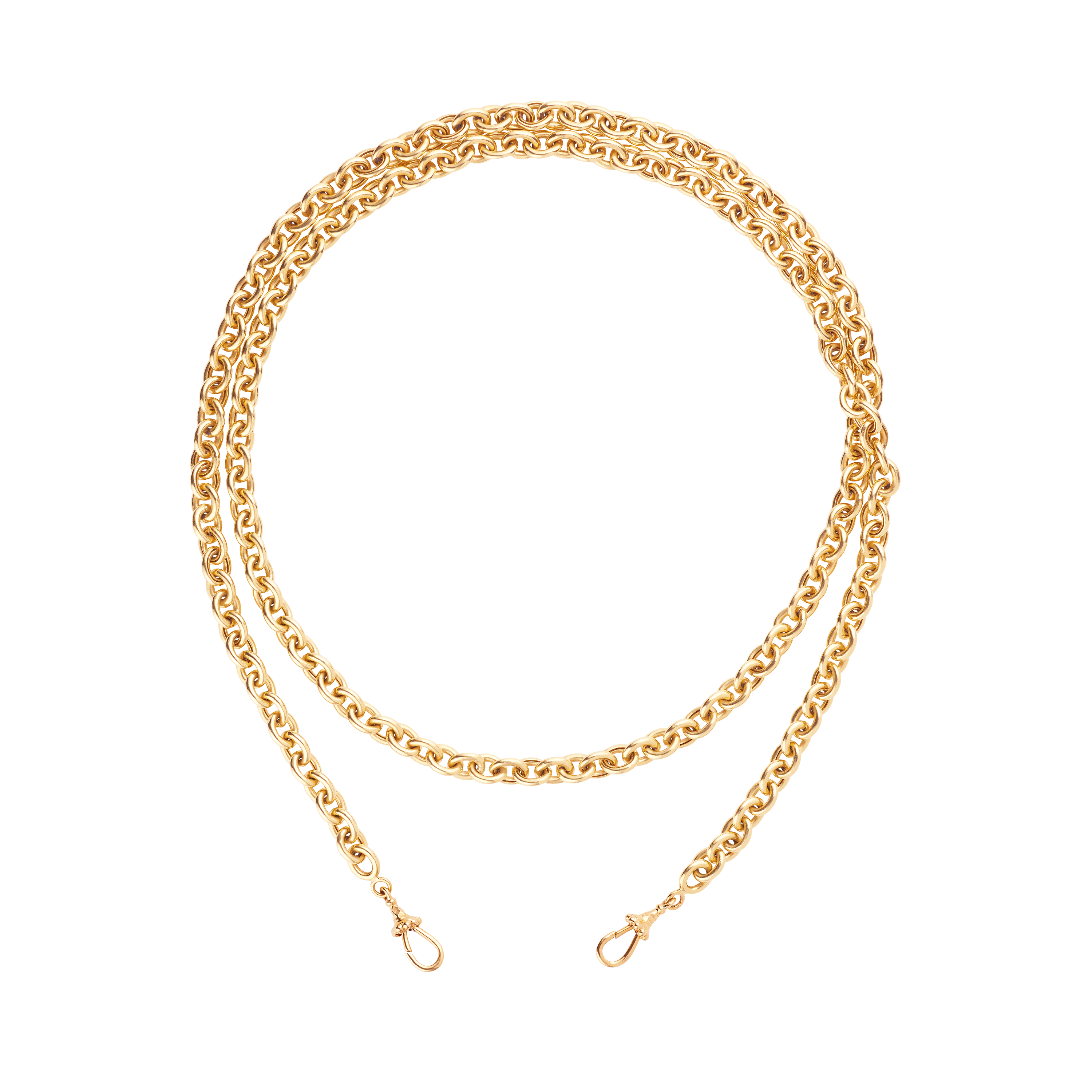 18k yellow gold classic rosa chain link necklace by Marie Lichtenberg Tiny Gods