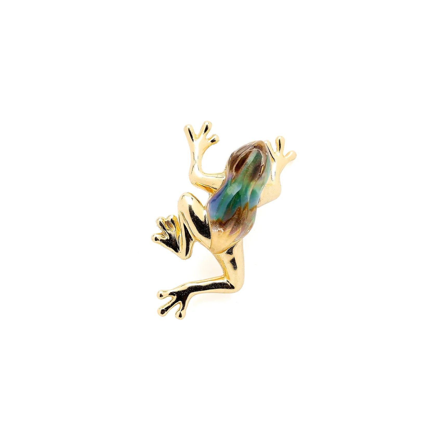 18k yellow gold opal carved white quartz carved from stud earring by Bibi van der Velden Tiny Gods 