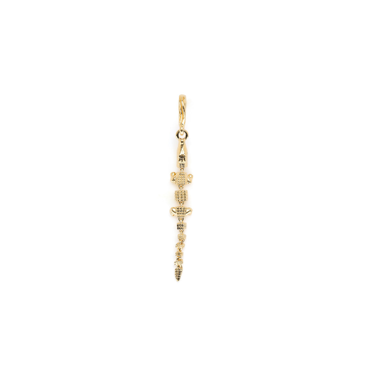 18k yellow gold articulated alligator charm pendant bestiary collection by Bibi van der Velden Tiny Gods