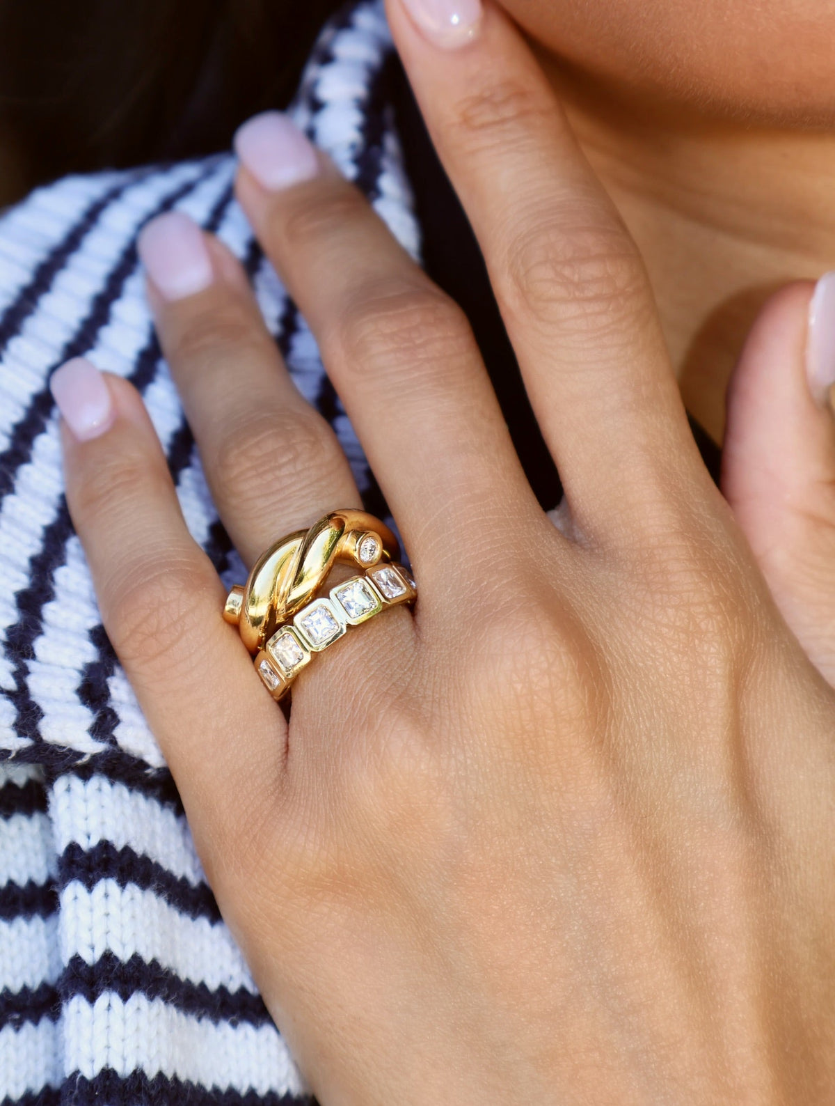 18k yellow gold asscher cut diamond eternity band ring by Tiny Gods 