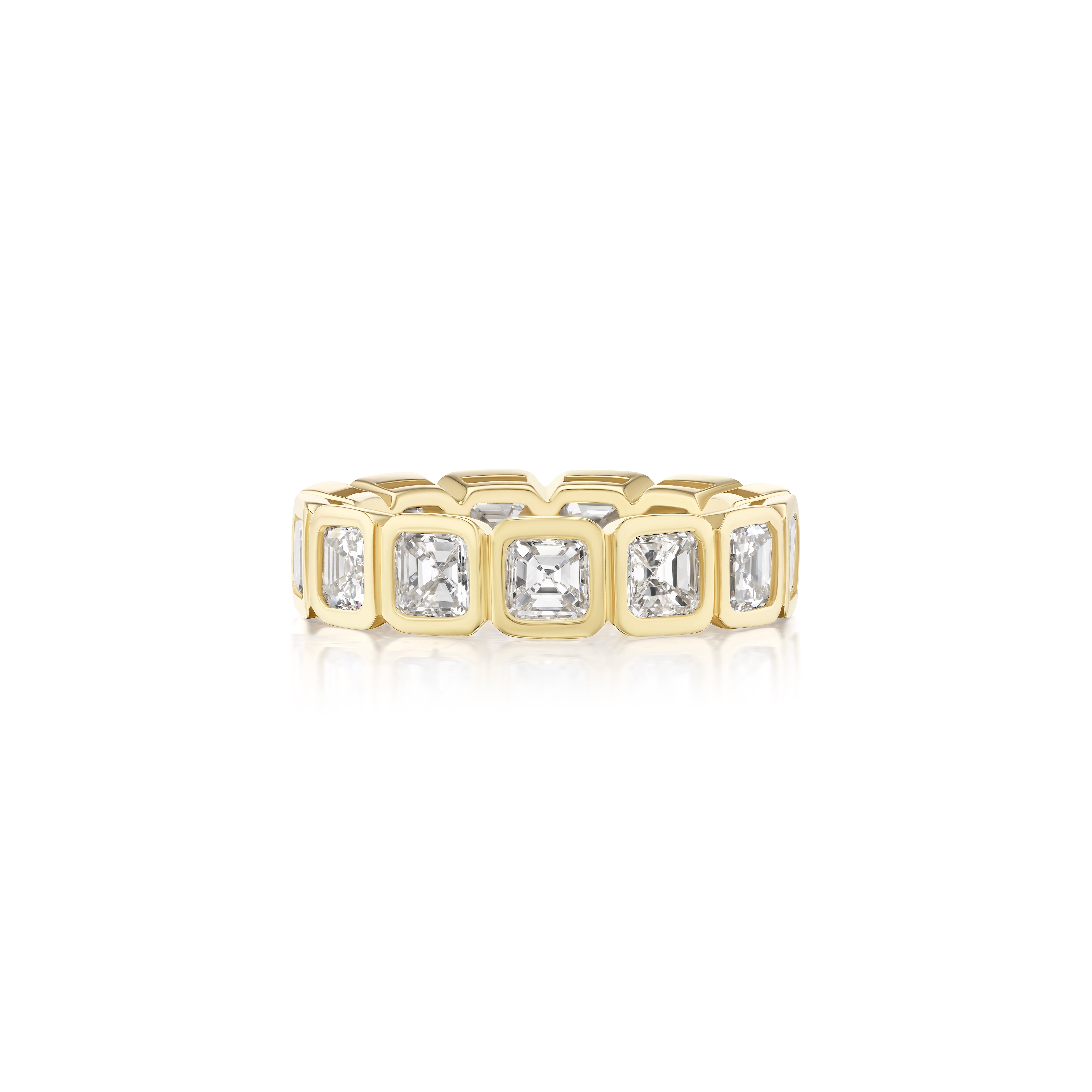 18k yellow gold asscher cut diamond eternity band ring by Tiny Gods 