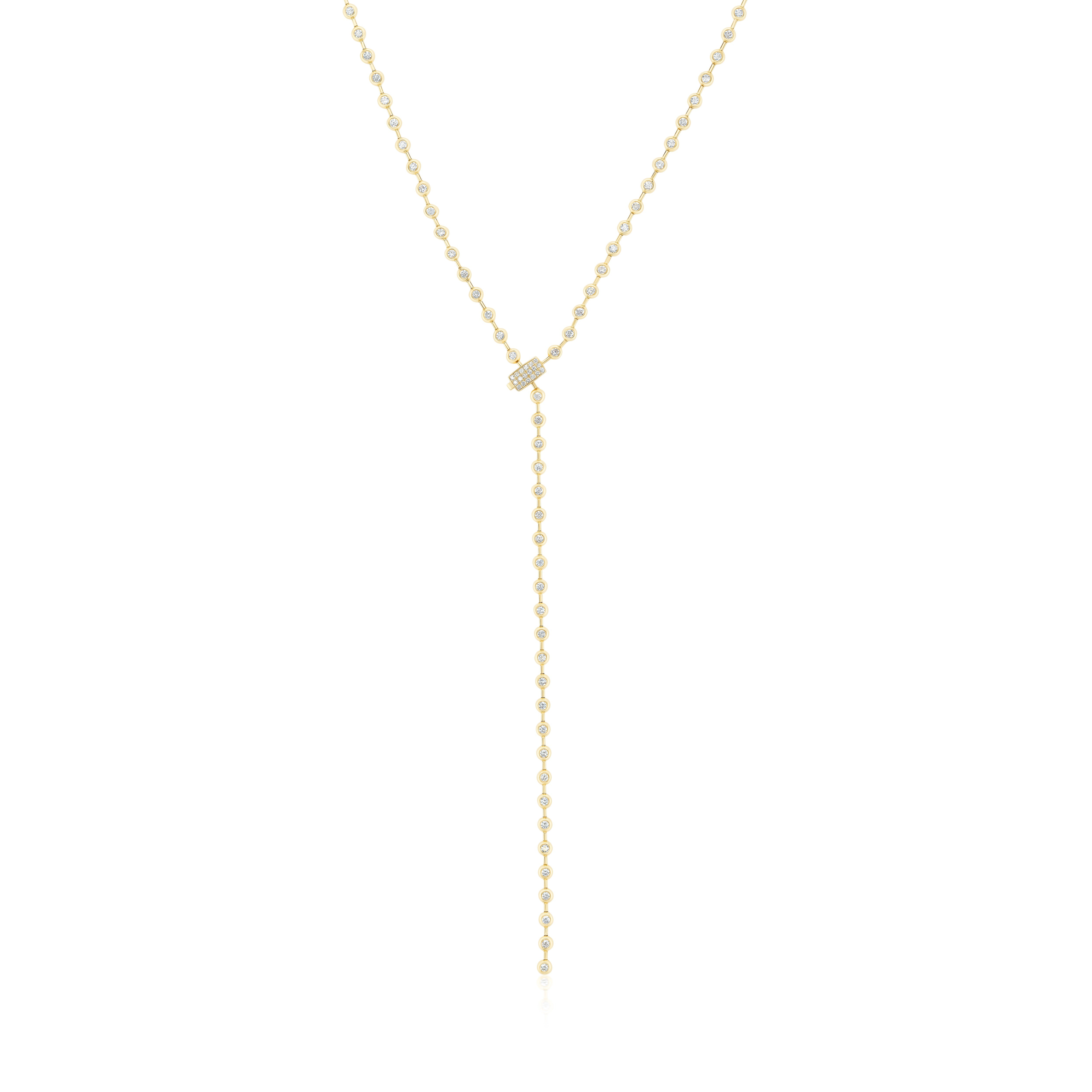 31" Adjustable Diamond Lariat Necklace