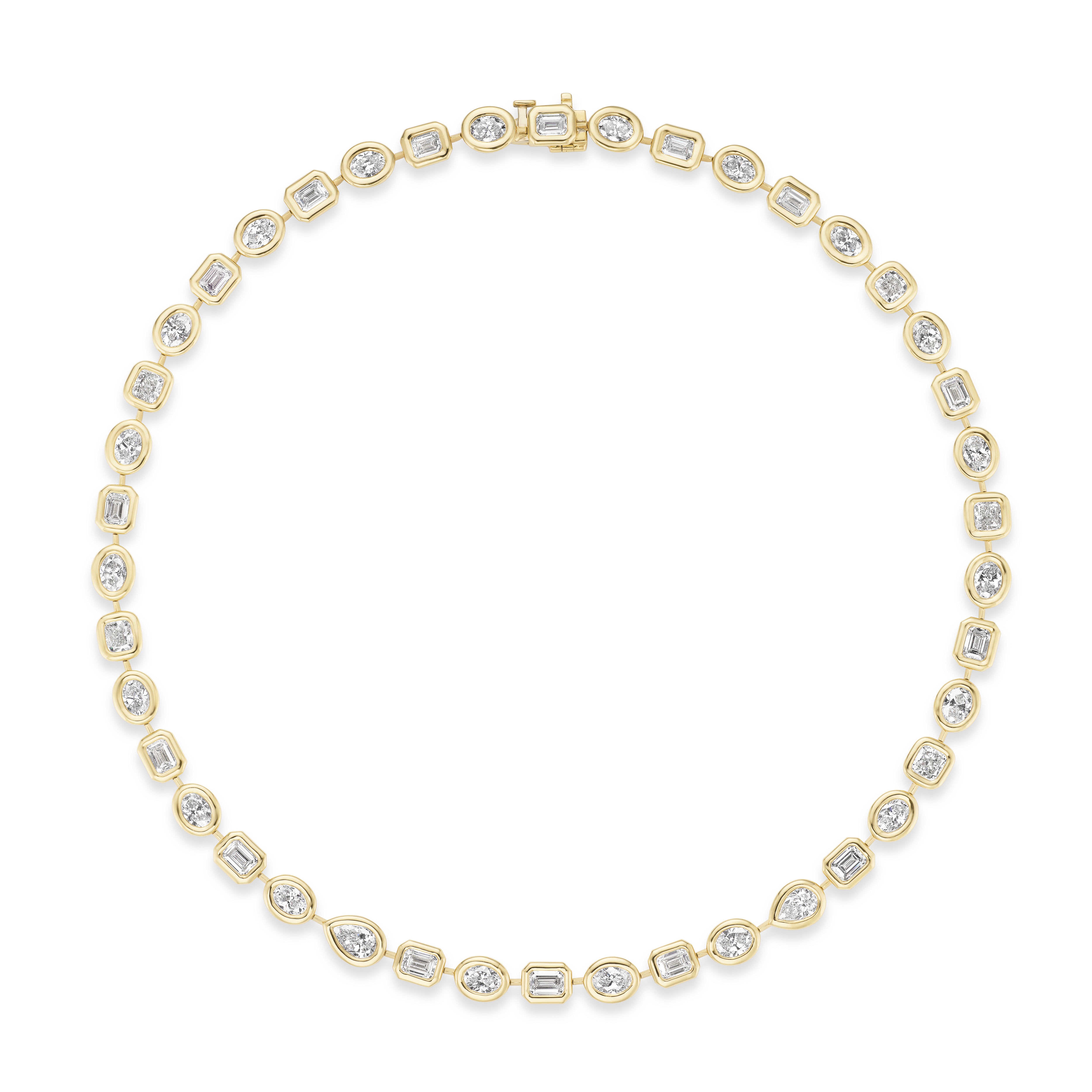 Multi-Shaped Diamond Bezel Riviere Necklace