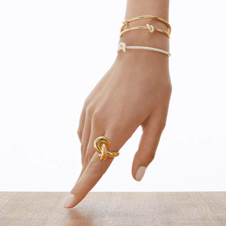 18k yellow gold hollow big legacy knot ring tied ring by Engelbert Tiny Gods 