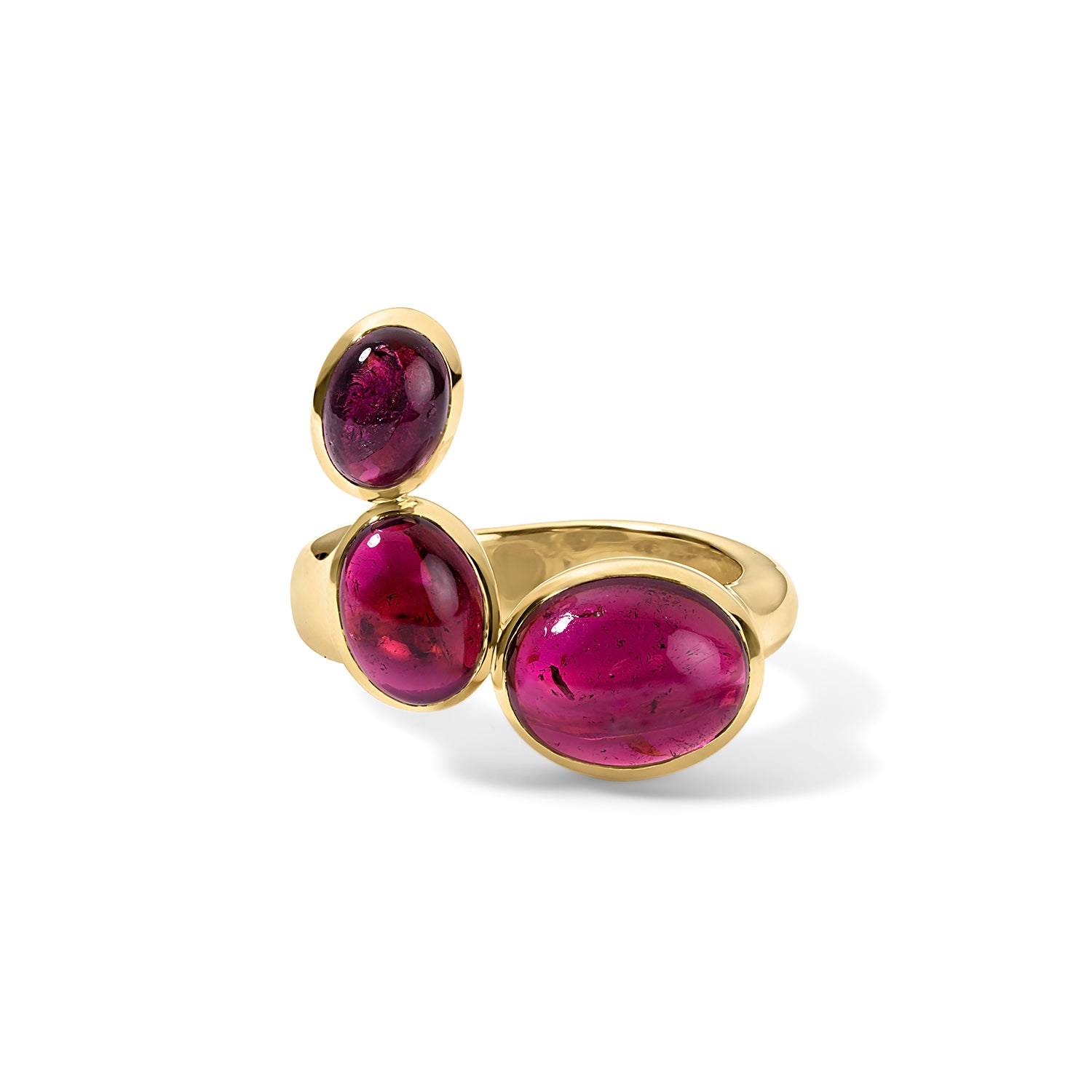 18k yellow gold cabochon pink sapphire Phoebe ring by Jade Ruzzo Tiny Gods 