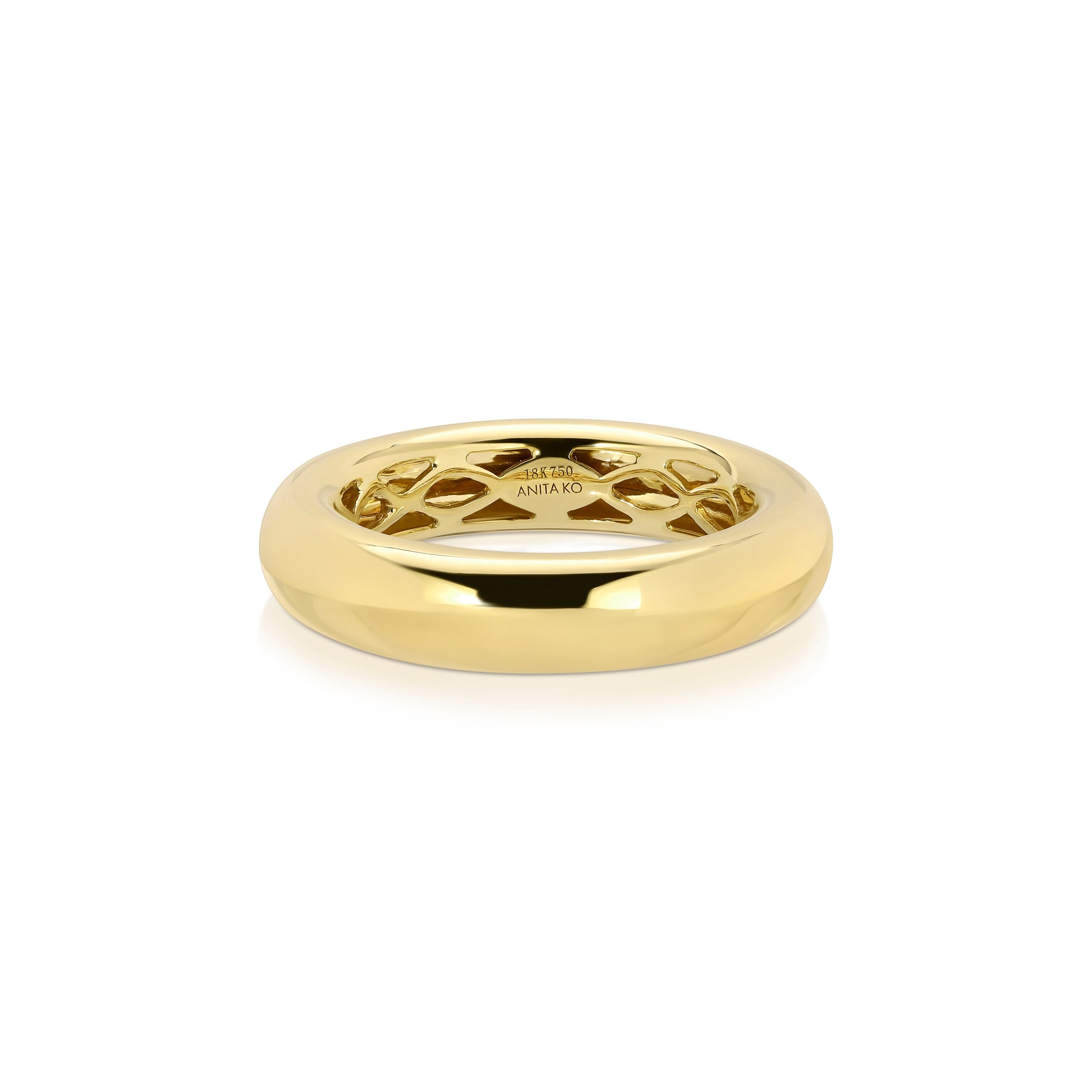 18k yellow gold cosmo tube band ring by Anita Ko Tiny Gods 