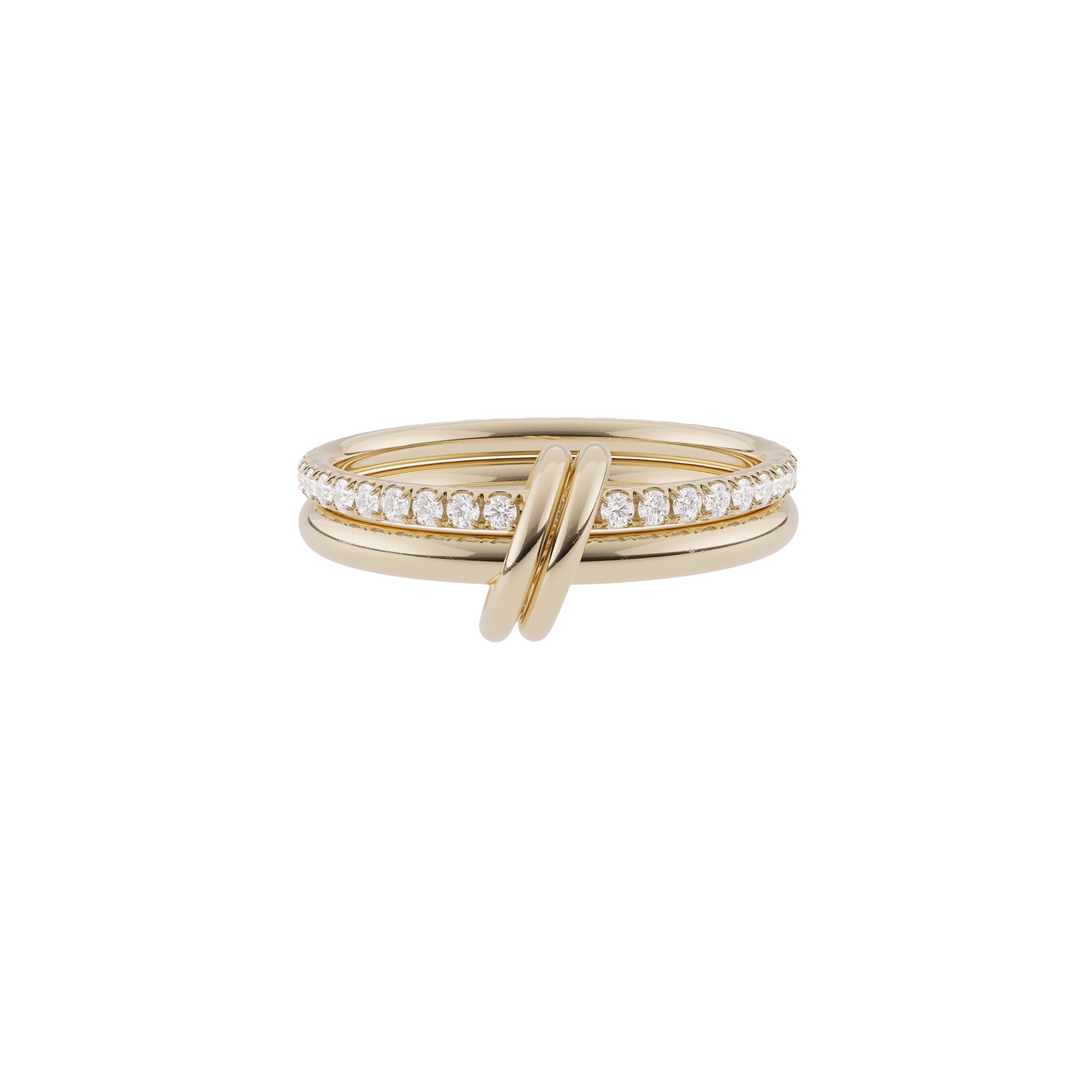 18k yellow gold diamond two band Ceres Deux ring by Spinelli Tiny Gods 