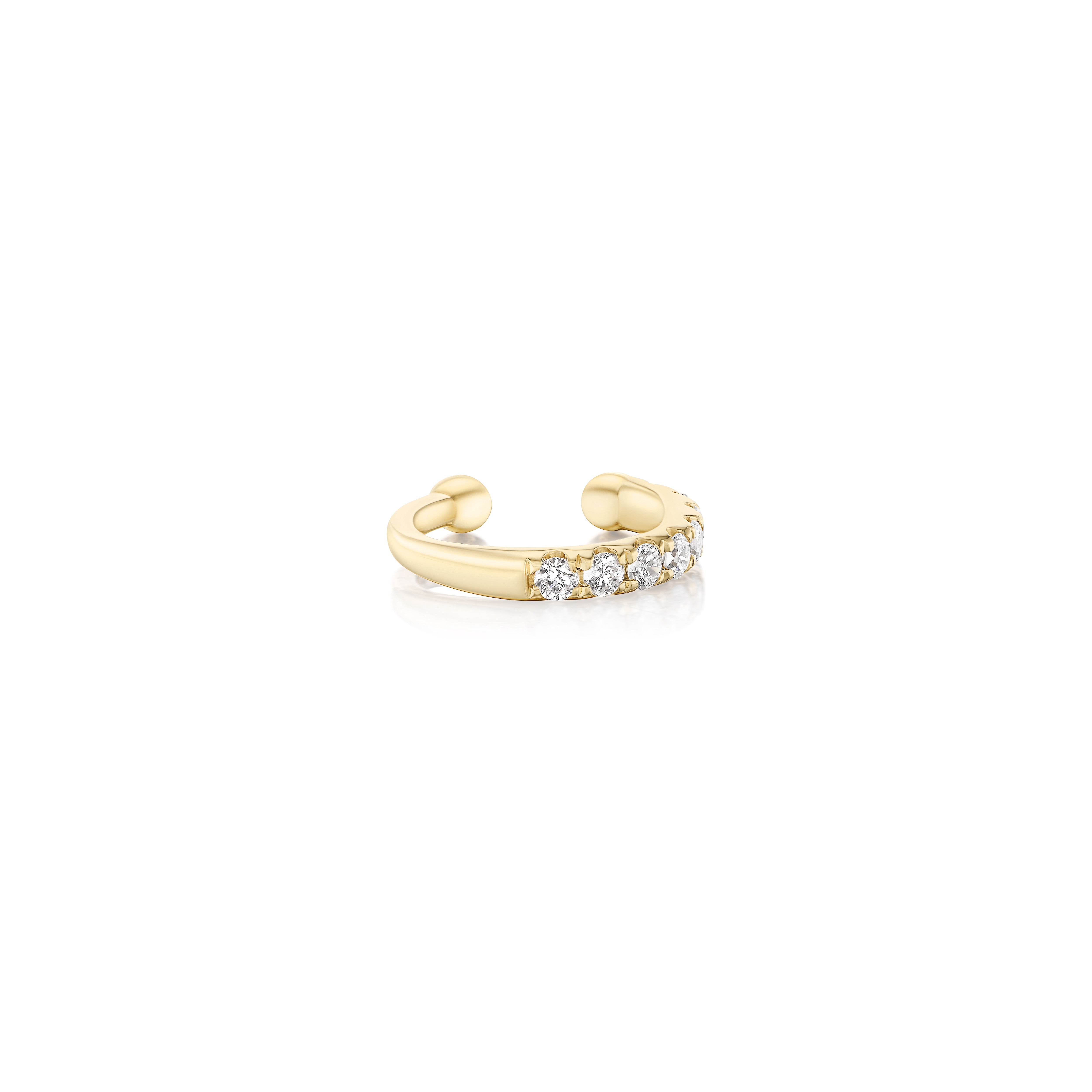 14k yellow gold round diamond ear cuff Tiny Gods 