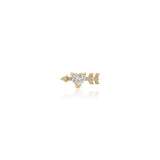 18k yellow gold diamond heart cupid's arrow cartilage ear stud earring by Anita Ko Tiny Gods