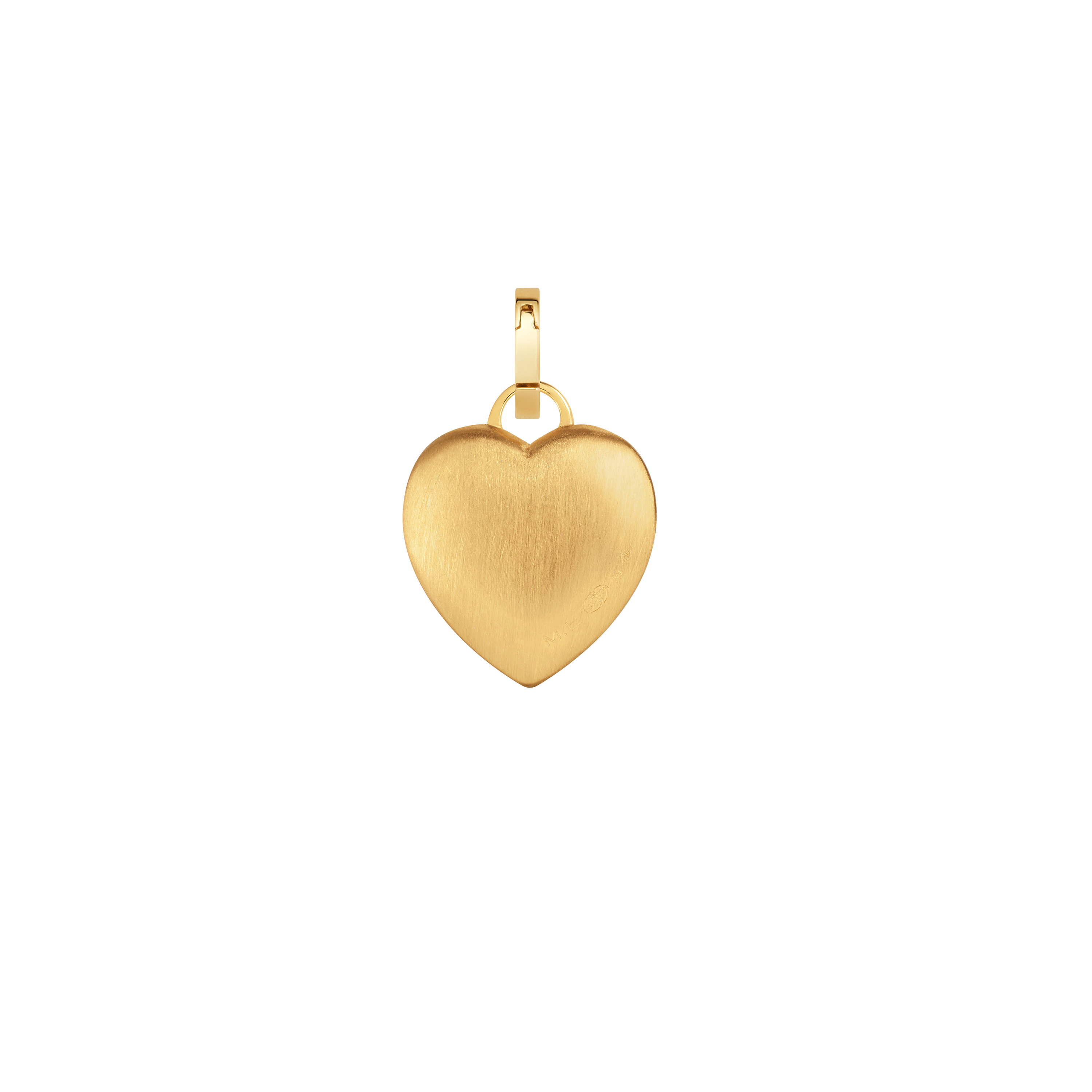 18k yellow gold diamond domed heart pendant charm earring by Marie Lichtenberg Tiny Gods 