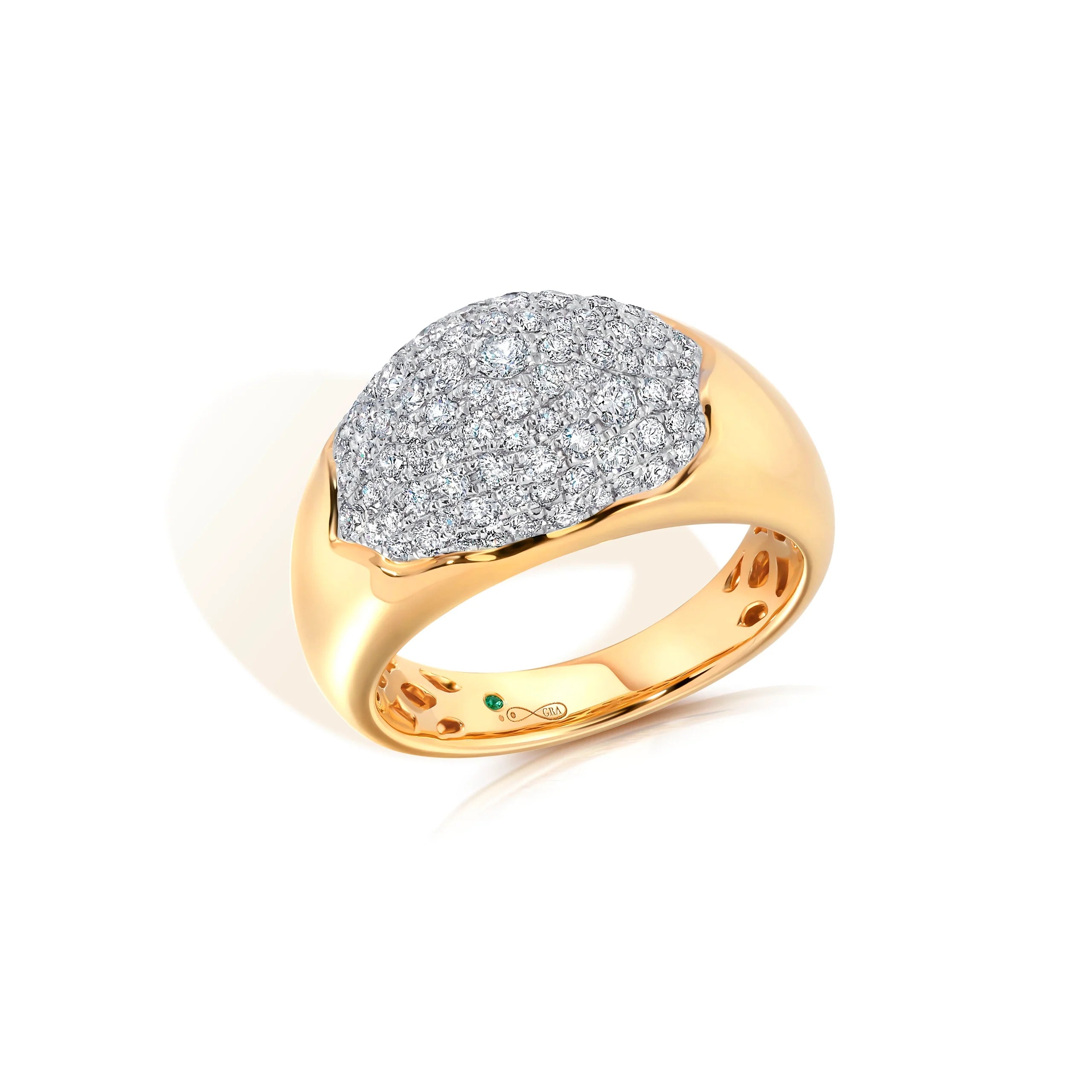 18k yellow gold diamond pave Bahia summit dome ring by Graziela tiny gods 