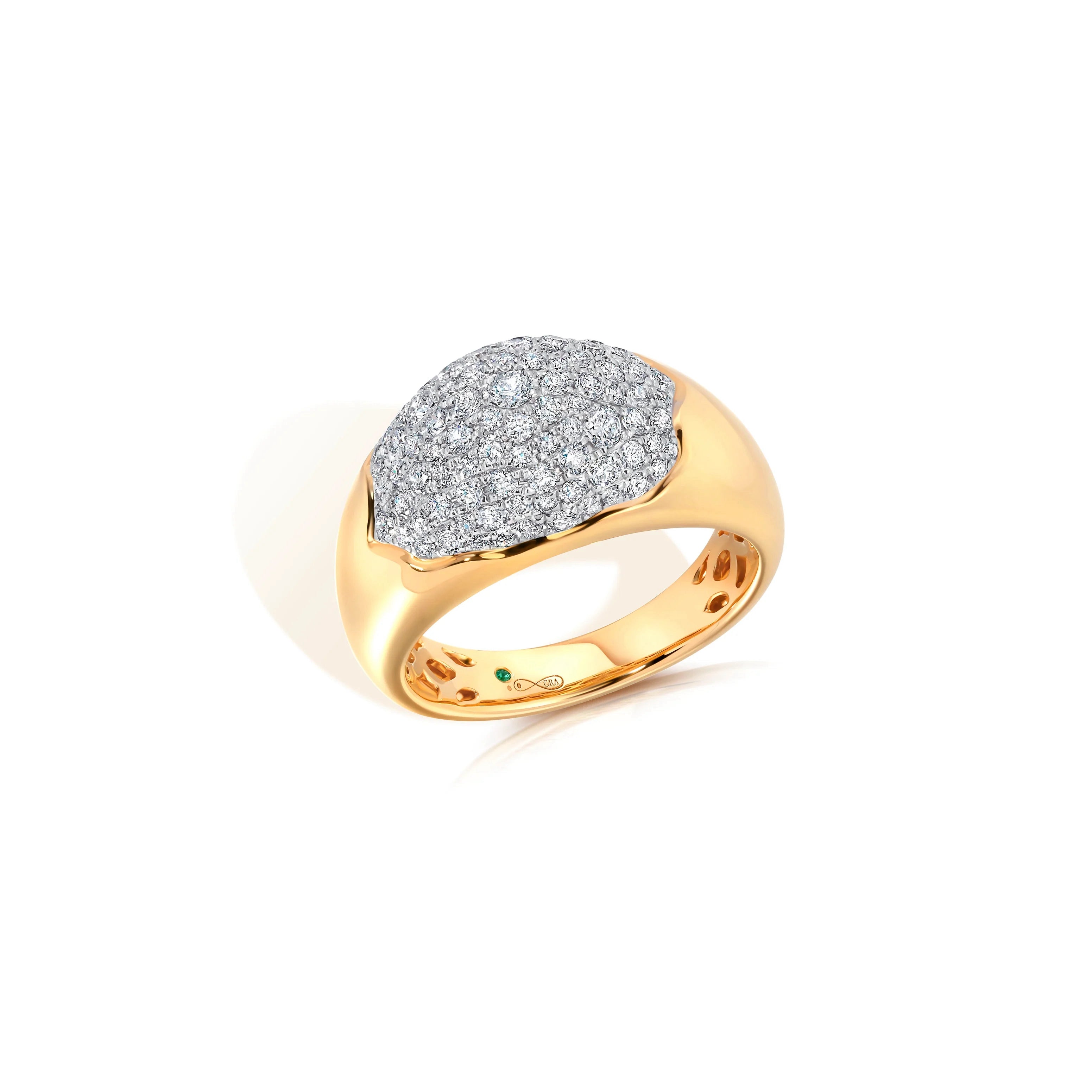 18k yellow gold diamond pave Bahia summit dome ring by Graziela tiny gods 