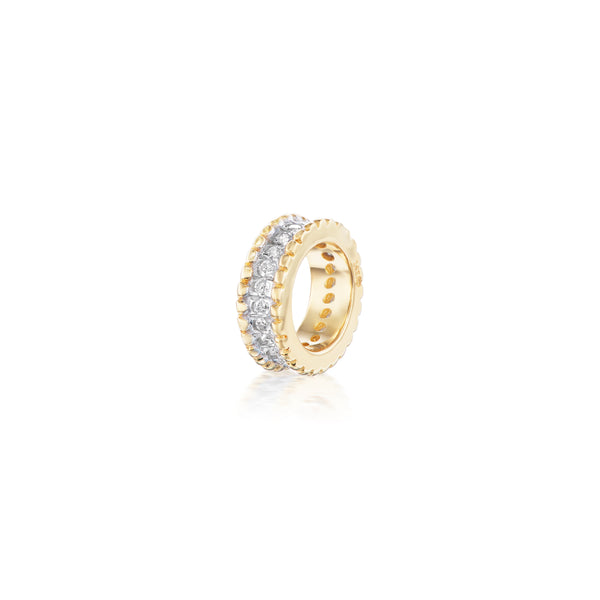 14kt yellow gold single row diamond Rondelle Bead enhancer slide pendant foundrae tiny gods