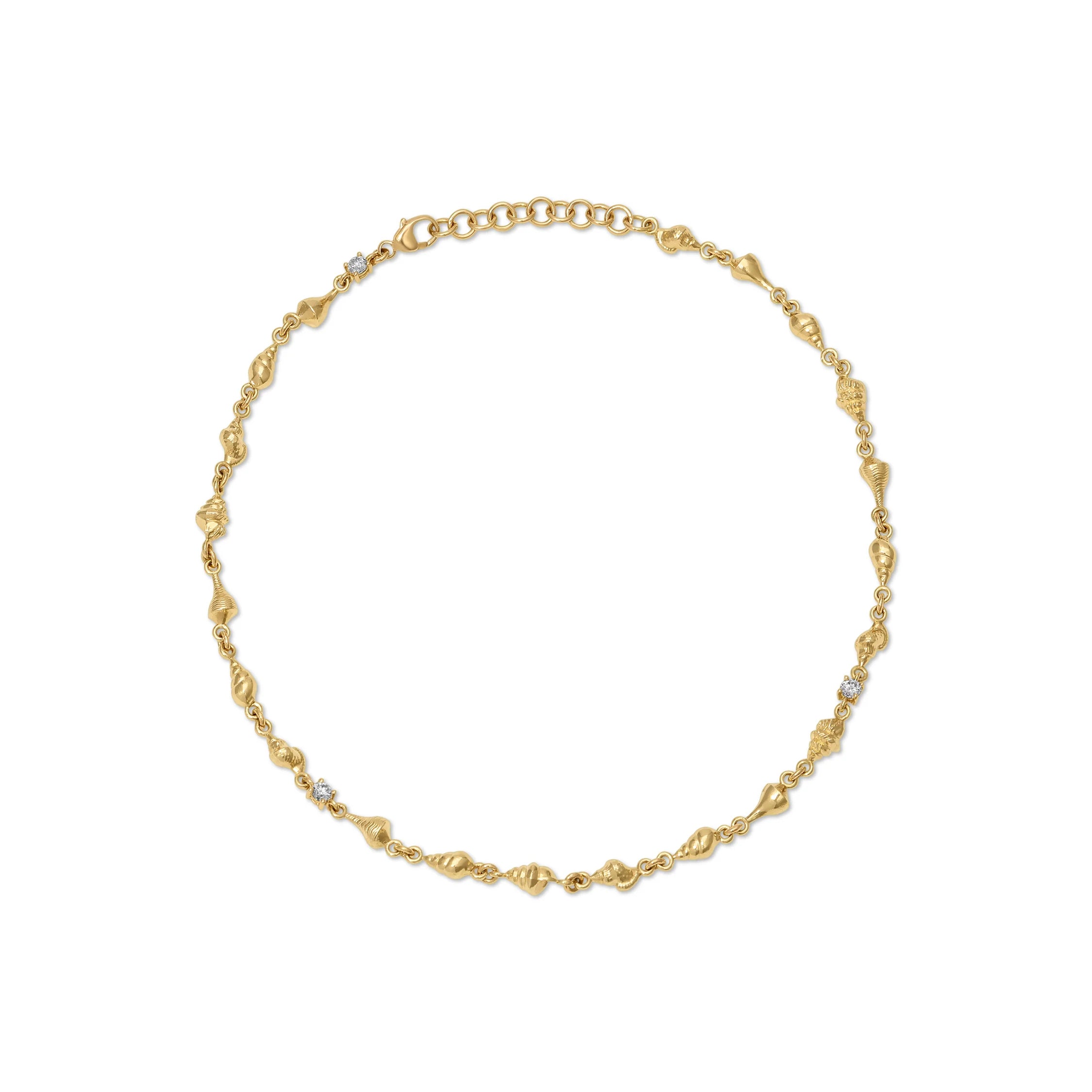 Diamond Shells By The Yard Anklet