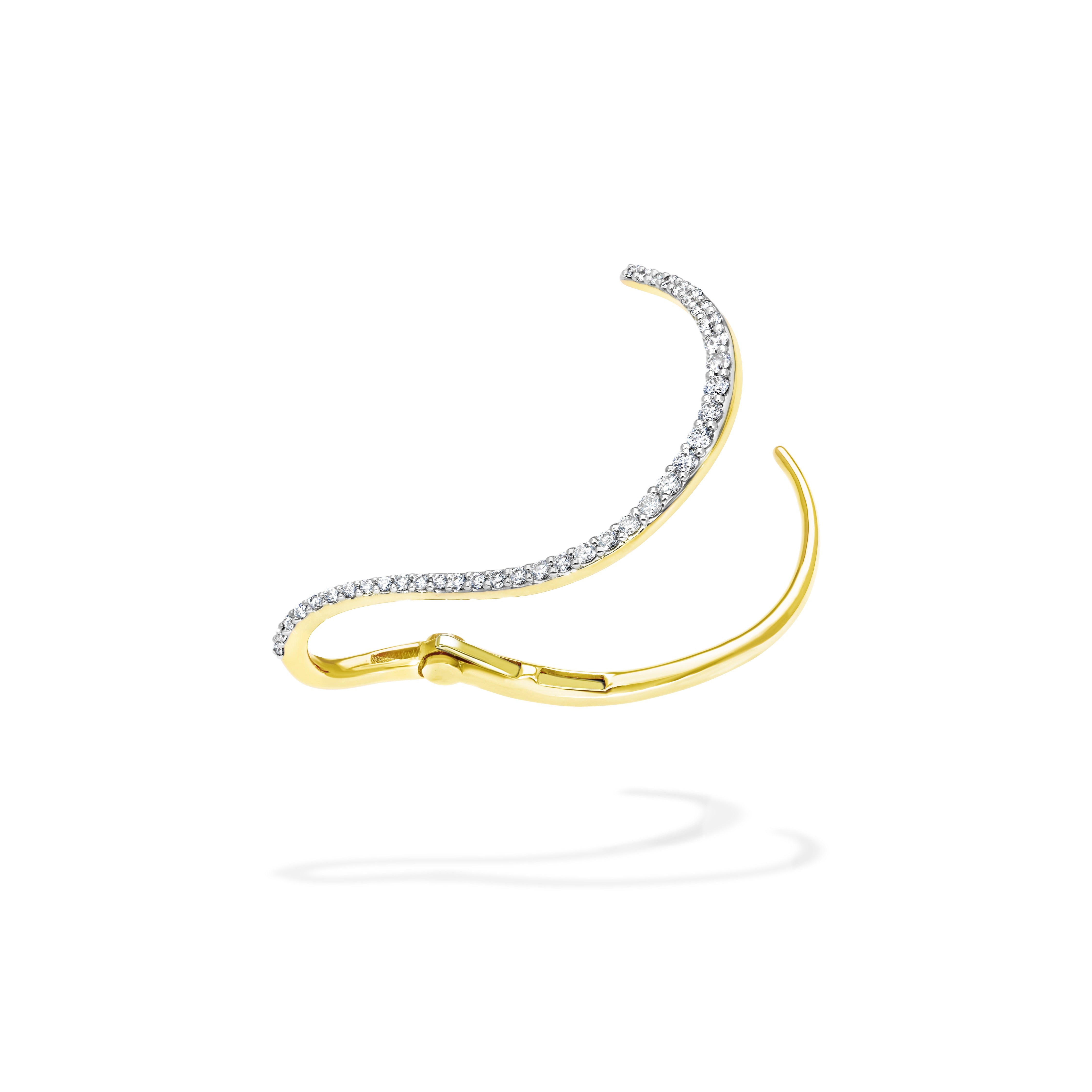 18k yellow gold diamond Queen wave ear jewel earcuff no piercing required earring by Marie Mas Tiny Gods 