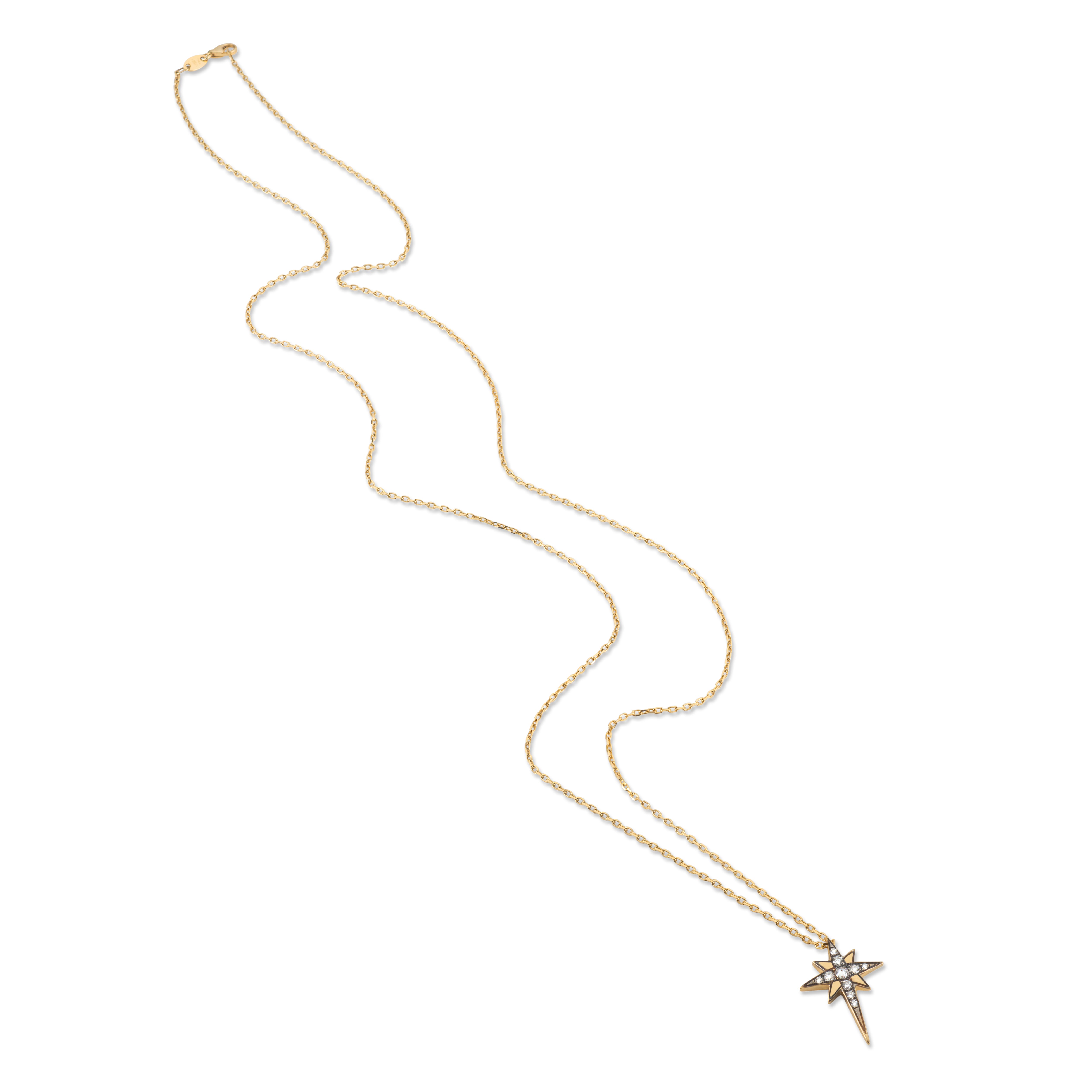 18k yellow gold diamond North Star astraea pendant necklace by Venyx Tiny Gods 