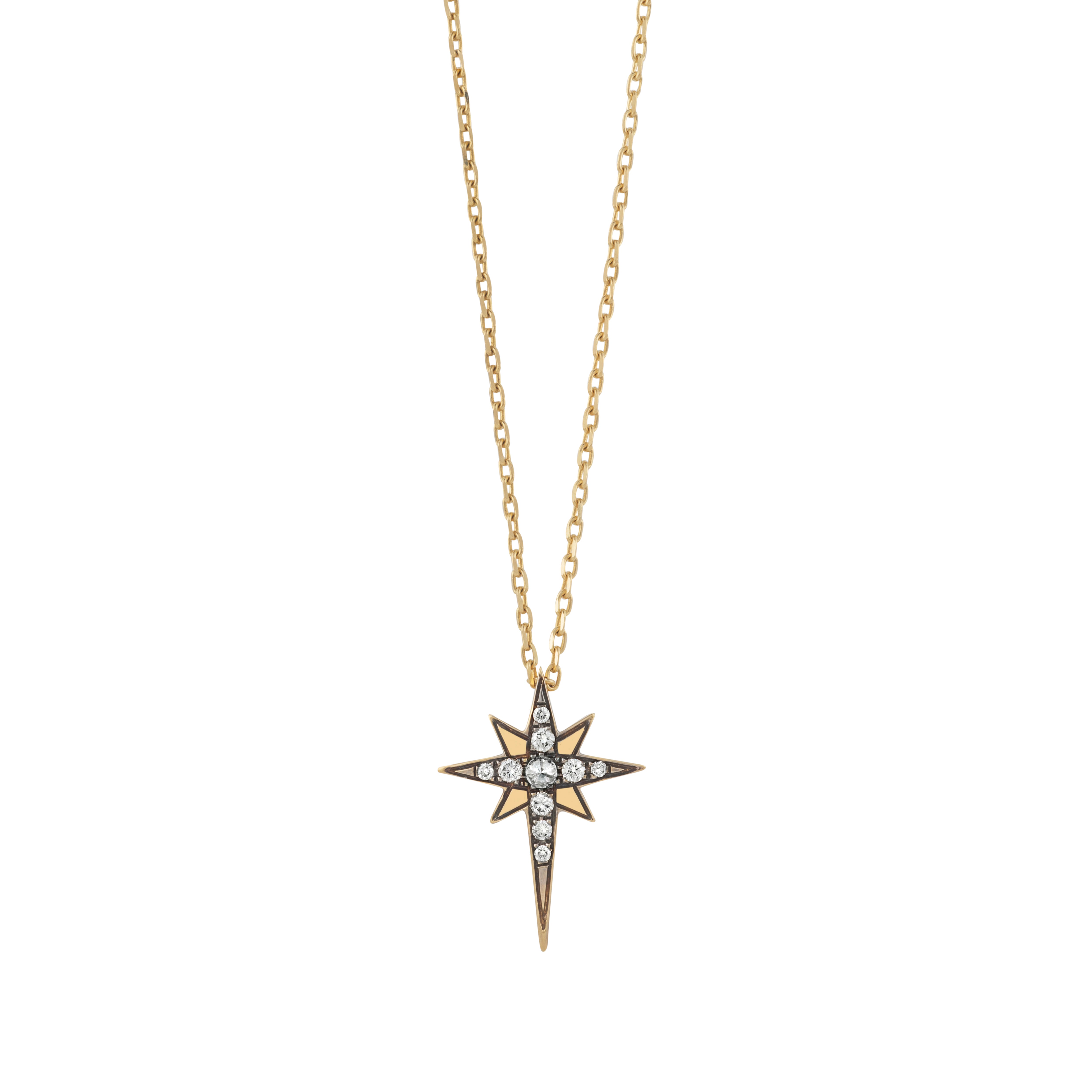 18k yellow gold diamond North Star astraea pendant necklace by Venyx Tiny Gods 